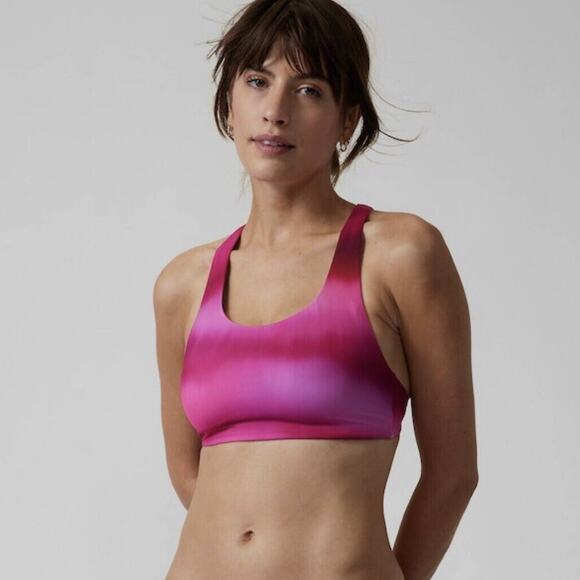 NWT Athleta Surf Blur Fuchsia Malibu Bikini Top Clean Medium Printed Bottom XS - Picture 6 of 8